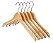 Nature Smile Solid Gugertree Wood Shirt and Dress Hangers with Notches with Anti-Rust Chrome Hook Pack of 10 (Natural)