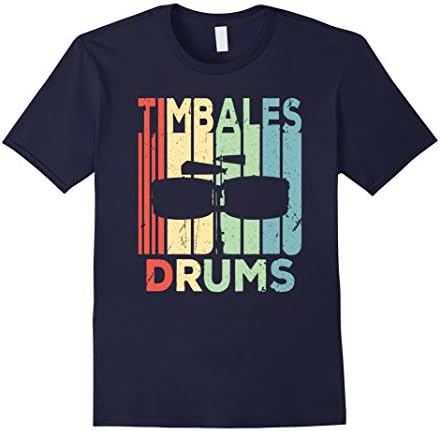 Mens Timbales Drum Vintage T Shirt Small Navy