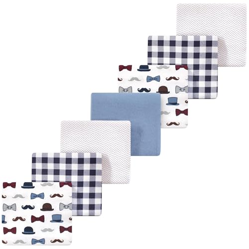 Luvable Friends Little Treasure Flannel Receiving Blankets 7pk, Playful Handsom…