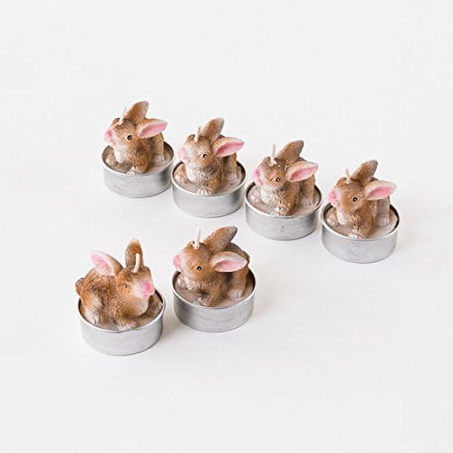 Easter Bunny Tea Light Wax Candles Set of 6 Gift Box So Cute NEW Spring Decor