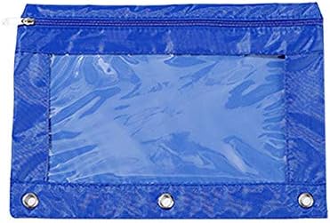 FeiBeauty 📌 Pencil Pouch 3 Ring - 1 Pack Zippered Binder Pencil Case Bag Transparent High Capacity Organizer with Bright Color & Plastic Window