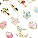 30 Pcs Assorted Enamel Charm Pendant Gold Plated Love Cactus Moon Star Dainty Dangle Crafting Accessories for Necklace Bracelet Ankle Jewelry DIY Making