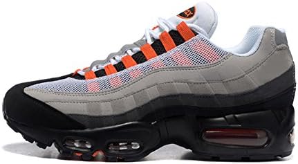 Mens Air Max 95 Essential Leather Trainers Running Sneaker White/Solar Red-Neutral Grey-Medium Grey 11 D(M) US=45EU