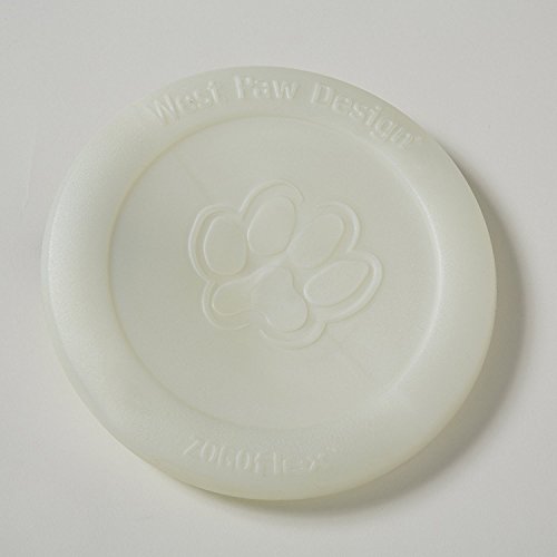 West Paw Zogoflex Zisc Durable Dog Frisbee Nearly Indestructible Flying Disc Dog Toy, 100% Guaranteed Tough, It Floats!, Made in USA, 6.5-Inch Small, Glow