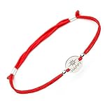 Inspirational Lucky Friendship Protection Bracelet - Happy Feng Shui Coin with Yin Yang Engraved Wristband - Handmade Sterling Silver Adjustable Red Bracelets Gifts for Men Women Girls Boys Kids
