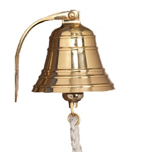 A29 Solid Brass Ships Bell / Nautical Bell, Polished Lacquered Finish MasterBasser