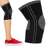 Cotton Compression Knee Sleeve. Support Brace for Running, Sports, Arthritis, Joint Pain Relief. ACL MCL Injury Recovery. Soft and Anti-Allergic. Single