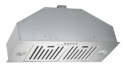 KOBE INX2730SQB-700-2 Brillia 30-inch Built-in/ Insert Range Hood, 3-Speed, 750 CFM, LED Lights, Baffle Filters