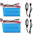 2pcs 7.4V 2S 650mAh Apply for HBX RC Car 18859E 18858 18856 JST Plug Li-ion Battery with 2 USB Charging Cable
