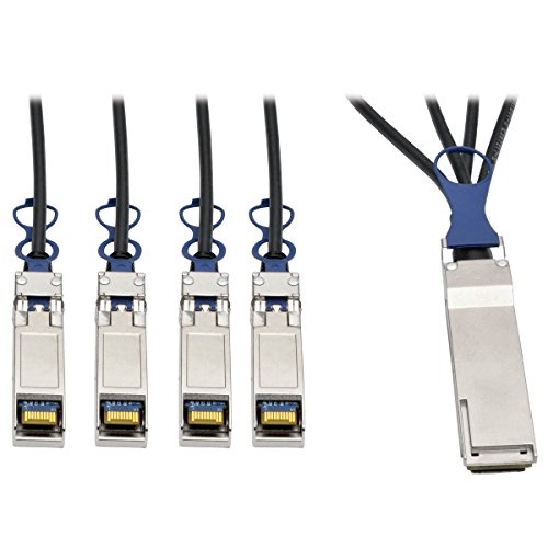 TRIPP LITE 40GbE QSFP+ to 10GbE SFP+ Passive Copper Breakout Cable 2M, 6.5' (N281-02M-BK)