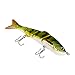 Isafish Swimbaits for Bass Crankbait Bionic Multi Jointed 4 Segment Pike Fishing Lures Minnow Hard Bait 4.72 Inch 0.6 Ounce