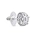 SWEETV Cubic Zirconia Stud Earrings, 8mm Round Cut, Rhinestone Hypoallergenic Earrings for Women & Girls