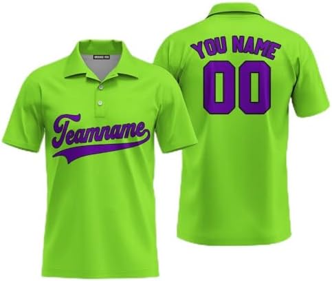 Custom Neon Green Black, White Custom Polo Shirt for Men 5, Mens