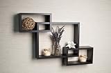 Danya B YU008 Intersecting Boxes Color Wall Shelf, Espresso (Kitchen)