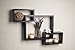Danya B. YU008 Floating Squares Shelving Unit - Wall Mount Intersecting 3-Box Wall Shelf - Espresso