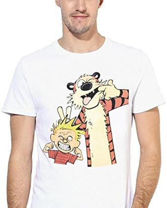 ECOSOUL Calvin and Hobbes Mens Cotton Half Sleeve Printed Round Neck T Shirt