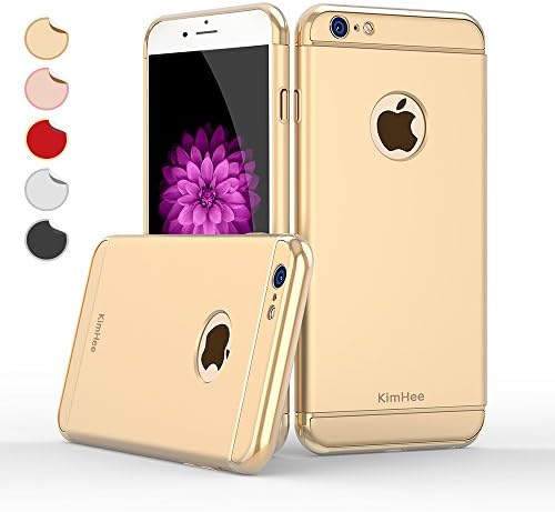 iPhone 6 case, KimHee 3 in 1 Ultra Thin Slim Design Hybrid Case [Metal Textured Grip] Anti-Slip Skin [PC Hard Back Cover] &amp; A Matte Touch for iphone 6 and iphone 6s (4.7inch)-Gold