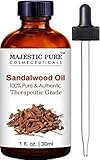 Majestic Pure Sandalwood Essential Oil is Extracted from Santalum Album, East Indian Sandalwood, 100% Authentic Aromatherapy Oil, 1 fl. oz.