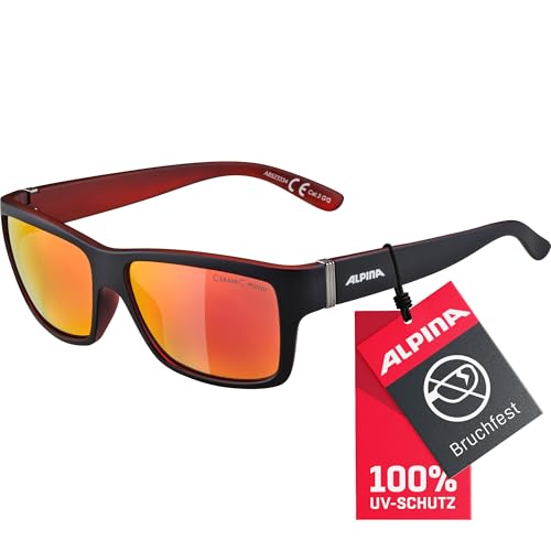 ALPINA KACEY Sonnenbrille, black-red matt, One Size