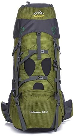 ZCL 70L+5L Internal Frame Backpack, Waterproof Hiking Backpack with Rain Cover, Large Capacity Comfortable Durable Nylon Pack