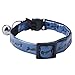 Reflective Effect Cat Puppy Collar Adjustable Breakaway Small/Medium Pet Safety Stretch Necklace Pack of 6 Kitten Collars-Soft Black Velvet Inside Comfort Felt