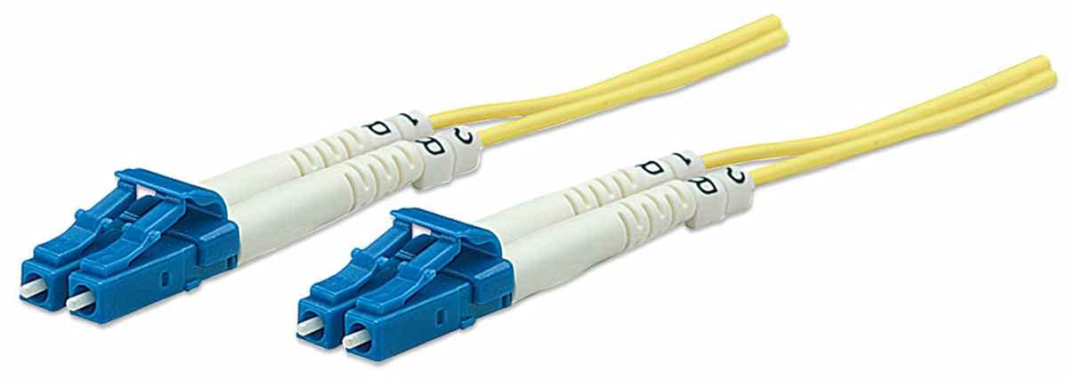 Fibre Optic Patch Cable, Duplex, Single-Mode, LC/LC, 9/125 µm, OS2, 1 m, LSZH, Yellow, Lifetime Warranty