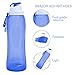 Sportsun Easy to Clean Silicone Collapsible Water Bottle for Sports Camping Hiking with Great Capacity 17 Oz，Pack of 2 Blue and Pink