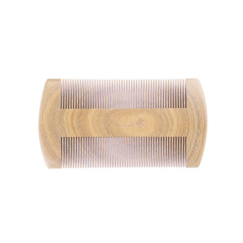 Breezelike Hair and Beard Comb - No Static Natural Sandalwood Comb with Giftbox - Handmade Double Side Fine Tooth Pocket Comb