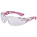 Bolle Rush Plus Small Safety Glasses White/Pink Temples Clear Anti-Fog Lens