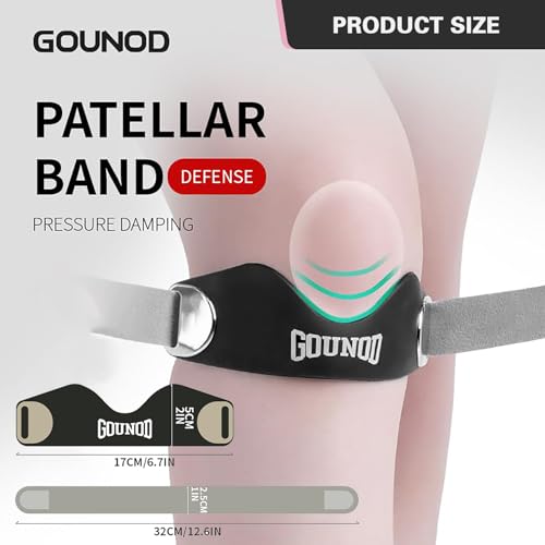 Yoerxing Knee Support Brace, Athletic Compression Band, Strap for knee-Pain, Jumpers Knee Braces, Patella Band for Basketball, Tendonitis, Jumpers Knee, Hiking, Running, Soccer