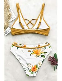 Bikini para dama con diseño de flores