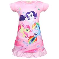 Crazy Gotend Little Girls Pony Pattern Dress Summer Casual Dress 4-5Y Pink