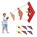 Play22 Lunar Launcher Toy Flying Airplane Disc Gun - 6 Flying Airplane Set for Kids - UFO Flying Saucers Flys Over 50 Feet - Shoot and Fly Airplane Toy, Gun Spin Toy for Indoor and Outdoor Best Gift