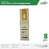 ZVac 8pk Compatible Vacuum Bags Replacement for Oreck CC Vacuum Bags & Oreck XL Vacuum Bags. Replaces Parts # CCPK8DW, PK2008, 59220.