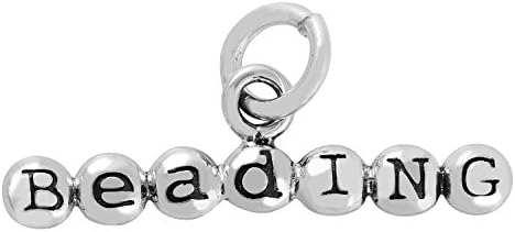 Sterling Silver 3D Beading Charm Pendant (Approximately 6 x 21 mm)