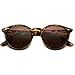 WearMe Pro Classic Small Round Retro Sunglasses, Tortoise Frame / Mirror Orange/Red Lens