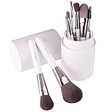 DUcare 8 Piece Makeup Brush Set Christmas Gift Synthetic Hair for Sensitive Skin with White Holder