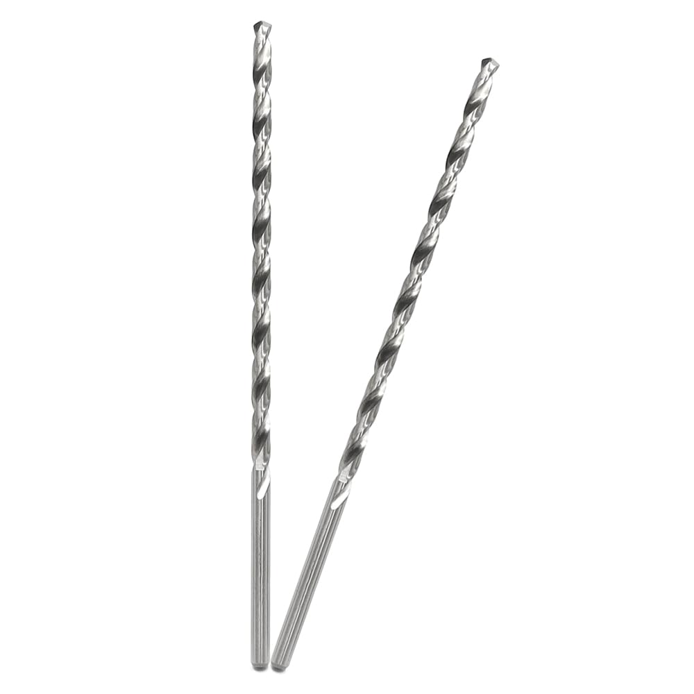 6MM Drill Bit 200MM Long Twist Drill Bits High Carbon Steel Spiral Wood Drill Bits drill Accessories for Dowel Drilling Wood,Plastic and Aluminum,2PCS(Silver)