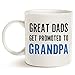 MAUAG Funny Grandpa Coffee Mug, Great Dads Get Promoted to Grandpa Best Birthday Gifts for Grandpa Grandfather Cup White, 11 Oz
