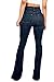Vibrant Women's Juniors Bell Bottom High Waist Fitted Flare Leg Pants Denim Jeans EP522 Super Dark Denim 3