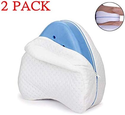 GYBOOM Leg Positioner Pillows Legacy Leg Pillow- Sciatic Nerve Pain Relief Pillow - Best for Pregnancy, Hip, Leg, Knee, Back and Spine Alignment - Memory Foam Orthopedic Leg Pillow (2pack blue)
