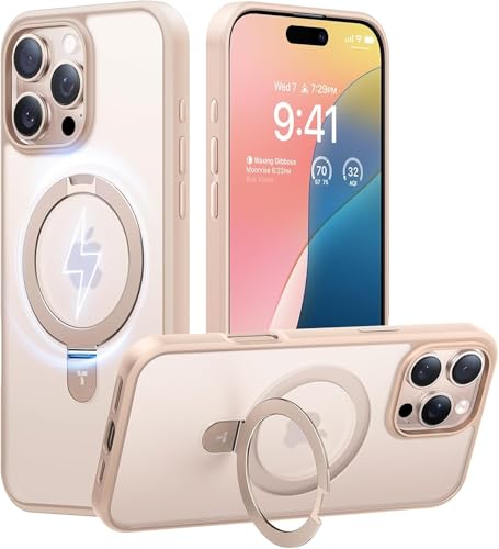 TORRAS Ostand Q1 für iPhone 16 Pro Hülle mit MagSafe Case, Gold