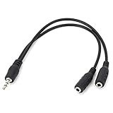 HTTX 3.5mm Stereo Headset Splitter, Male to Dual Female, Stereo Headphone Jack Cable Adapter for iPhone iPad itouch External Speaker (2-Pack)
