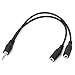 HTTX 3.5mm Stereo Headset Splitter, Male to Dual Female, Stereo Headphone Jack Cable Adapter for iPhone iPad itouch External Speaker (2-Pack)