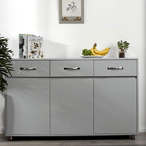 Rasoo Unique Design Kitchen Storage Sideboard, Cabinet for Home Cupboard Buffet Storage Cabinet Kitchen Room,Grey Color