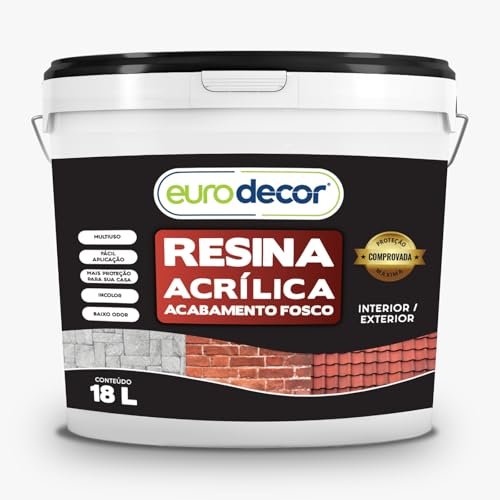 Resina Acrílica Fosca 18L Base Água Incolor Euro Decor Premium