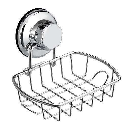 SANNO Suction Cup Soap Holder with Hooks, Soap Dish Saver Tray Bar Soap
