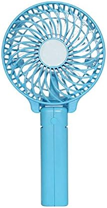 Mini Portable USB Hand Fan, Fixed Star Rechargeable Ultra Mute Desk Personal Handheld Foldable Fan with Clip and 18650 Battery for Home Office Outdoor Using (Blue)