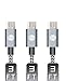 SGIN Micro USB Cable,3-Pack 3ft Nylon Braided Charging Cord - Extra Long USB 2.0 Sync and Charge for Android Devices, Samsung Galaxy, Sony, Motorola Nokia,and More(D Grey White)