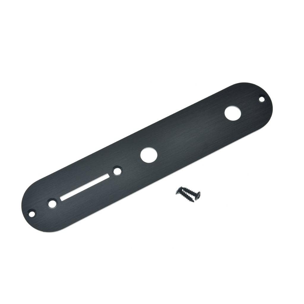 KAISH USA Specs Metal Aluminum Anodized Tele Control Plate with 3/8" CTS Pot Holes for American/Mexican Telecaster Black